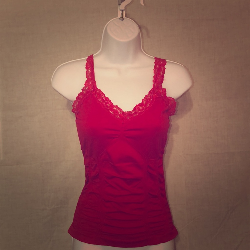Red lace tank